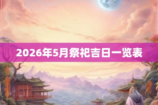2026年5月祭祀吉日一览表