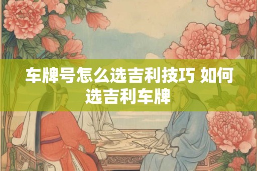 车牌号怎么选吉利技巧 如何选吉利车牌