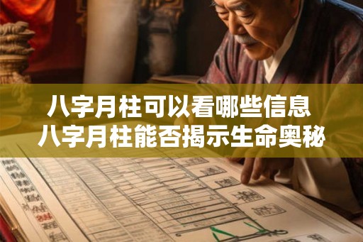 八字月柱可以看哪些信息 八字月柱能否揭示生命奥秘
