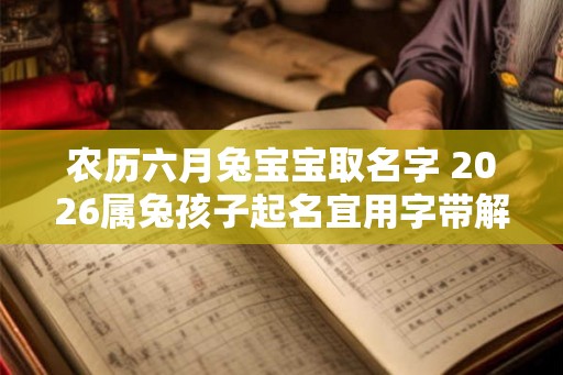 农历六月兔宝宝取名字 2026属兔孩子起名宜用字带解释