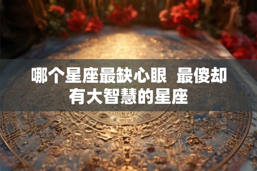 哪个星座最缺心眼  最傻却有大智慧的星座