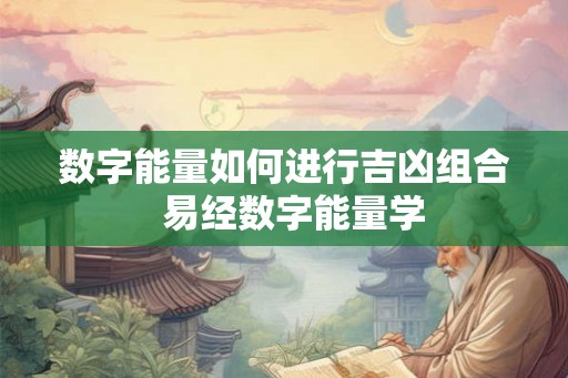 数字能量如何进行吉凶组合  易经数字能量学