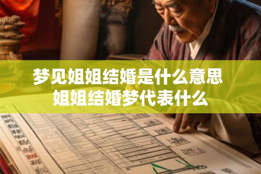 梦见姐姐结婚是什么意思 姐姐结婚梦代表什么 梦见姐姐结婚是什么意思 姐姐结婚梦代表什么