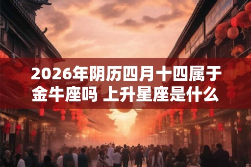 2026年阴历四月十四属于金牛座吗 上升星座是什么