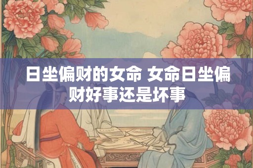 日坐偏财的女命 女命日坐偏财好事还是坏事