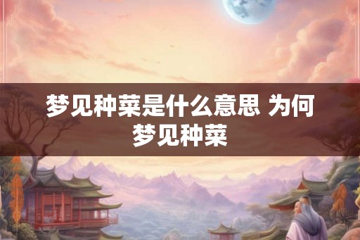 梦见种菜是什么意思 为何梦见种菜 梦见种菜是什么意思 为何梦见种菜