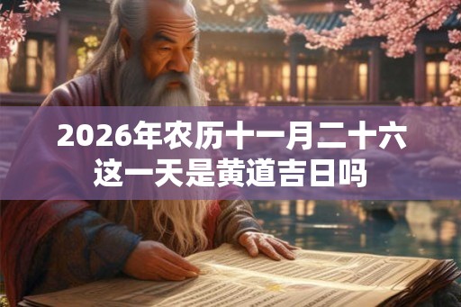 2026年农历十一月二十六这一天是黄道吉日吗