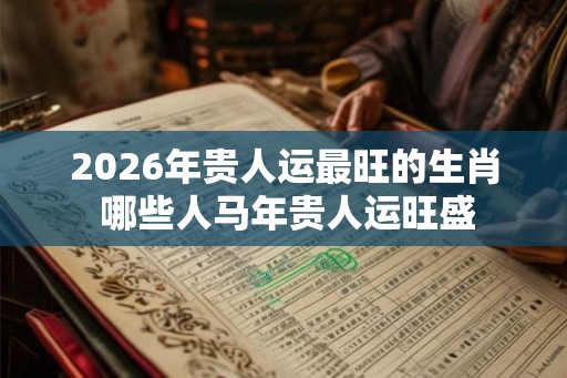 2026年贵人运最旺的生肖 哪些人马年贵人运旺盛