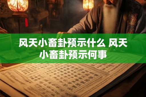 风天小畜卦预示什么 风天小畜卦预示何事