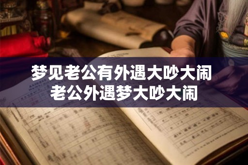 梦见老公有外遇大吵大闹 老公外遇梦大吵大闹