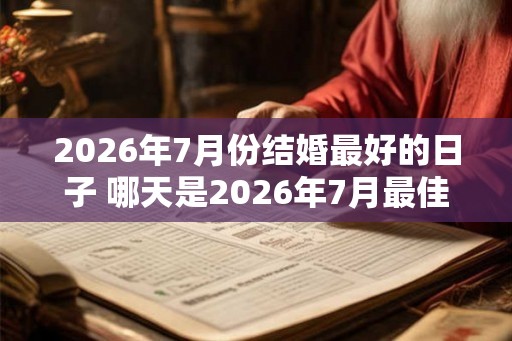 2026年7月份结婚最好的日子 哪天是2026年7月最佳婚礼日