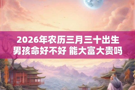 2026年农历三月三十出生男孩命好不好 能大富大贵吗