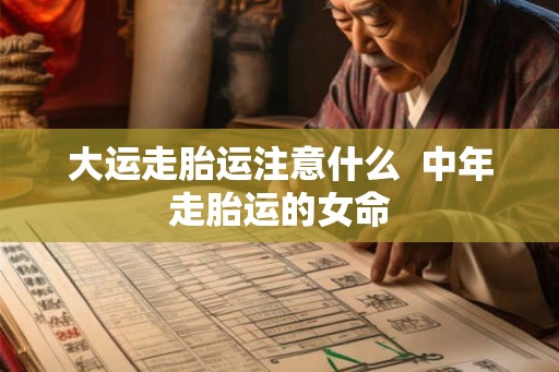 大运走胎运注意什么 中年走胎运的女命 大运走胎运注意什么 中年走胎运的女命