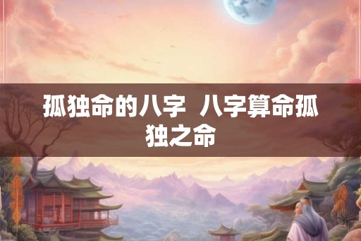 孤独命的八字  八字算命孤独之命