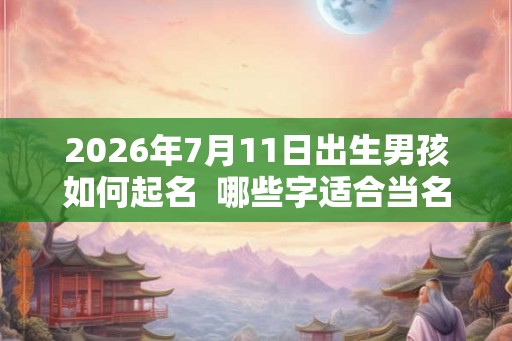2026年7月11日出生男孩如何起名  哪些字适合当名字