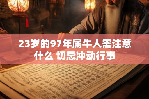 23岁的97年属牛人需注意什么 切忌冲动行事