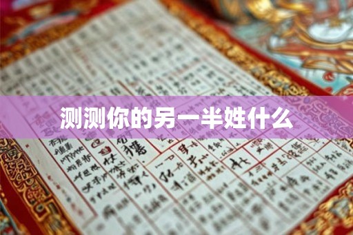 测测你的另一半姓什么 测测你的另一半姓什么