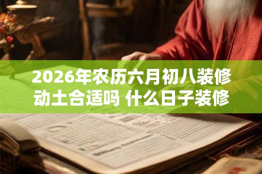 2026年农历六月初八装修动土合适吗 什么日子装修吉利