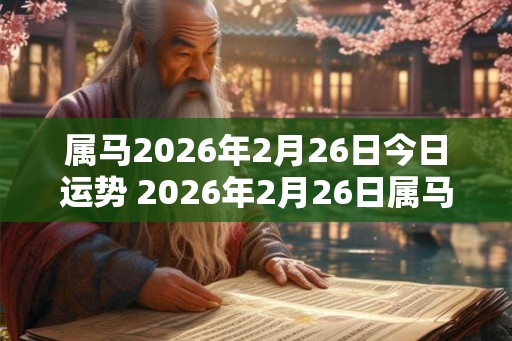 属马2026年2月26日今日运势 2026年2月26日属马人运势好吗