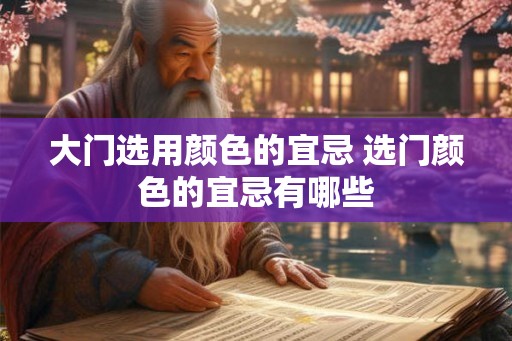 大门选用颜色的宜忌 选门颜色的宜忌有哪些