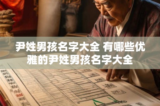 尹姓男孩名字大全 有哪些优雅的尹姓男孩名字大全