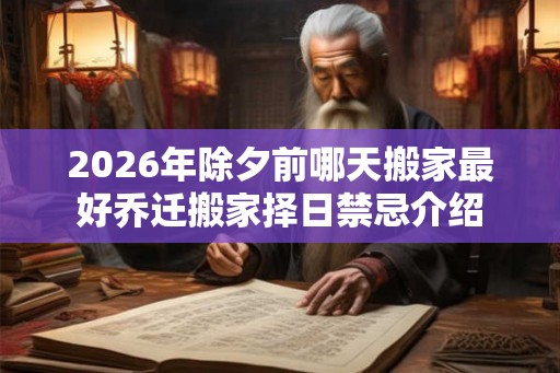 2026年除夕前哪天搬家最好乔迁搬家择日禁忌介绍