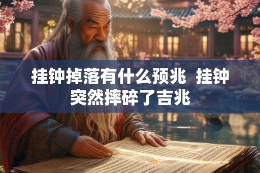 挂钟掉落有什么预兆  挂钟突然摔碎了吉兆