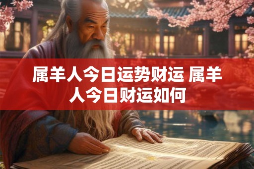 属羊人今日运势财运 属羊人今日财运如何