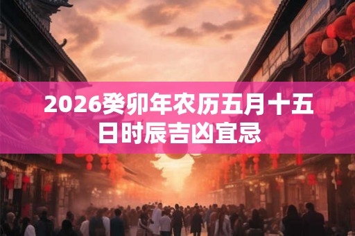 2026癸卯年农历五月十五日时辰吉凶宜忌