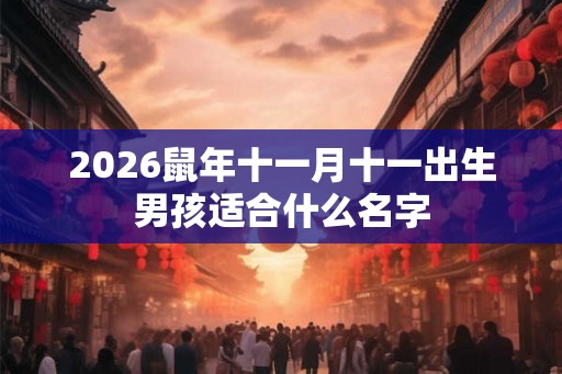 2026鼠年十一月十一出生男孩适合什么名字