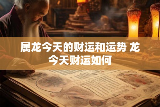属龙今天的财运和运势 龙今天财运如何