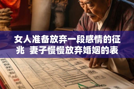 女人准备放弃一段感情的征兆  妻子慢慢放弃婚姻的表现