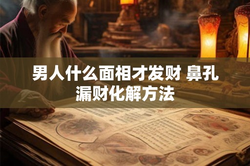 男人什么面相才发财 鼻孔漏财化解方法