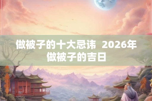 做被子的十大忌讳  2026年做被子的吉日