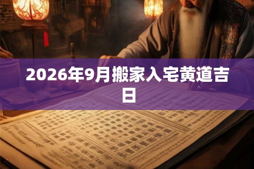 2026年9月搬家入宅黄道吉日
