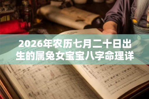 2026年农历七月二十日出生的属兔女宝宝八字命理详解