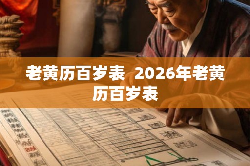 老黄历百岁表  2026年老黄历百岁表