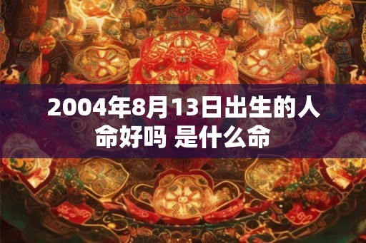 2004年8月13日出生的人命好吗 是什么命 2004年8月13日出生的人命好吗 是什么命