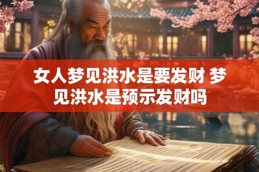 女人梦见洪水是要发财 梦见洪水是预示发财吗 女人梦见洪水是要发财 梦见洪水是预示发财吗