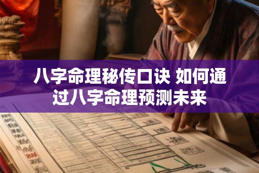 八字命理秘传口诀 如何通过八字命理预测未来 八字命理秘传口诀 如何通过八字命理预测未来
