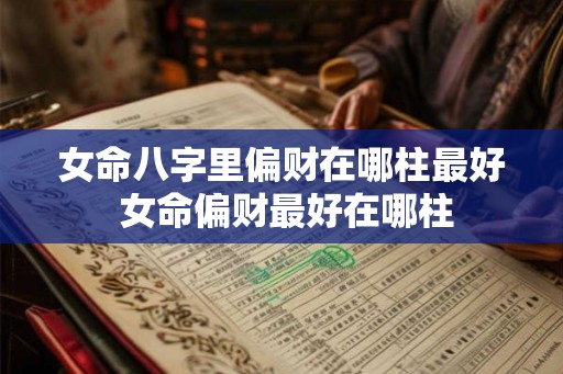女命八字里偏财在哪柱最好 女命偏财最好在哪柱