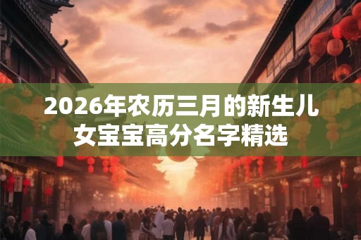 2026年农历三月的新生儿女宝宝高分名字精选