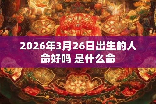 2026年3月26日出生的人命好吗 是什么命 2026年3月26日出生的人命好吗 是什么命