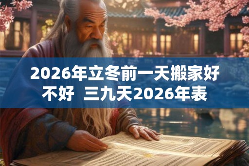 2026年立冬前一天搬家好不好  三九天2026年表