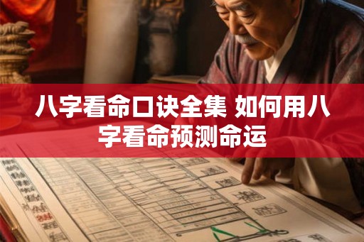 八字看命口诀全集 如何用八字看命预测命运