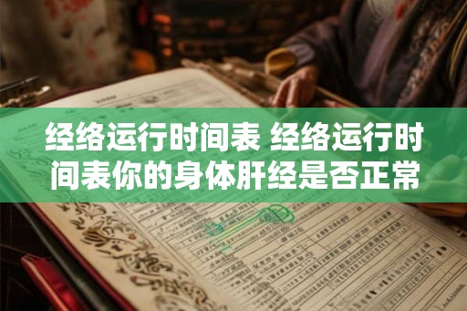 经络运行时间表 经络运行时间表你的身体肝经是否正常运转