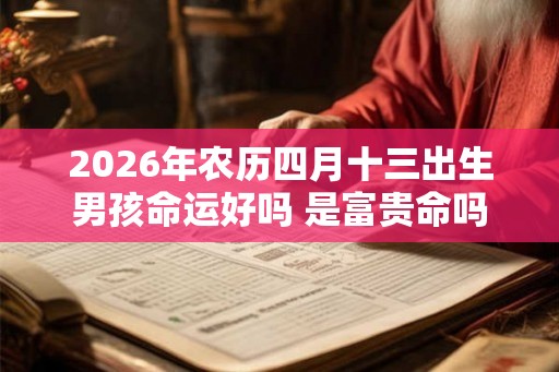 2026年农历四月十三出生男孩命运好吗 是富贵命吗