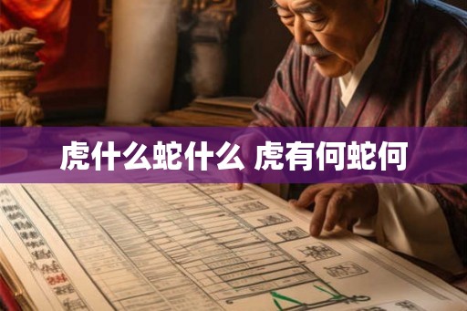 虎什么蛇什么 虎有何蛇何