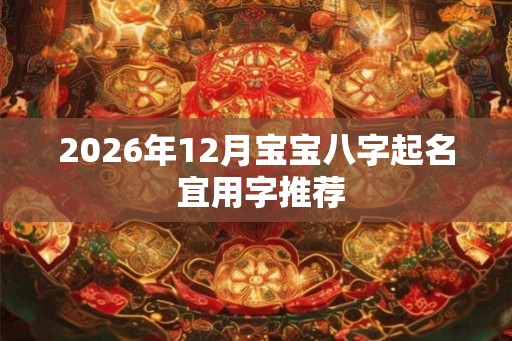 2026年12月宝宝八字起名 宜用字推荐