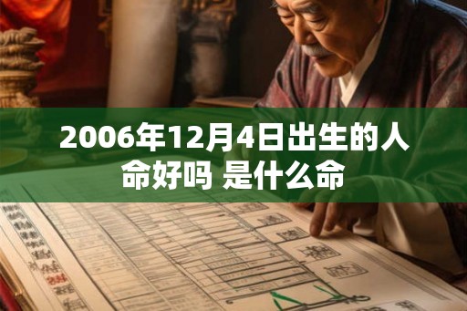 2006年12月4日出生的人命好吗 是什么命 2006年12月4日出生的人命好吗 是什么命